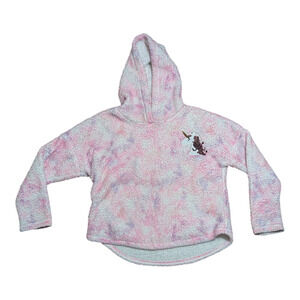 Girls Fuzzy Tie-Die Sweatshirt Sequence Unicorn-Size? -No Tag Pre-Owned See Pics